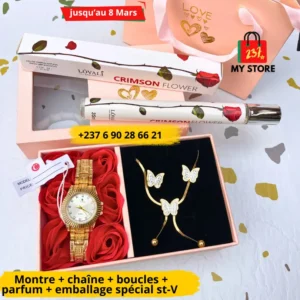 Ensemble cadeau Montre femme + bijoux + parfum à acheter à Yaoundé